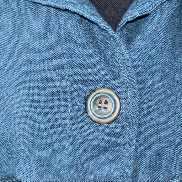 Jolt Jacket Medium Cropped Bomber Embroidered Button Front Pockets Slouchy Teal - Picture 10 of 14